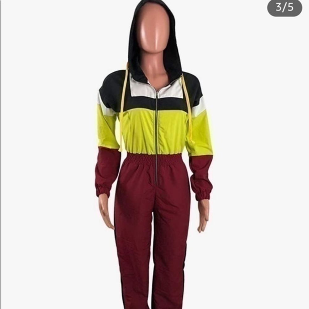 Color Block Front Zipper High Waist Jumpsuit - Picture 3 of 13